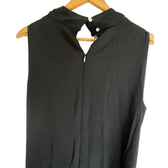 Calvin Klein Womens Cowlneck Drape Front Belted Black Jumpsuit Romper SZ 10 - Picture 8 of 13